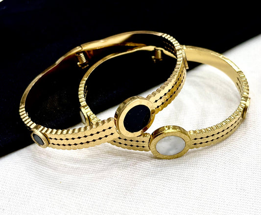 Stainless Steel Bracelet Gold Black