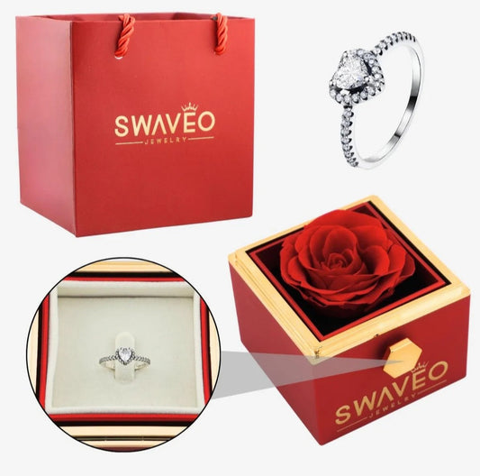 Rotating Rose Box + Heart Ring 💖 (With Gift Bag)